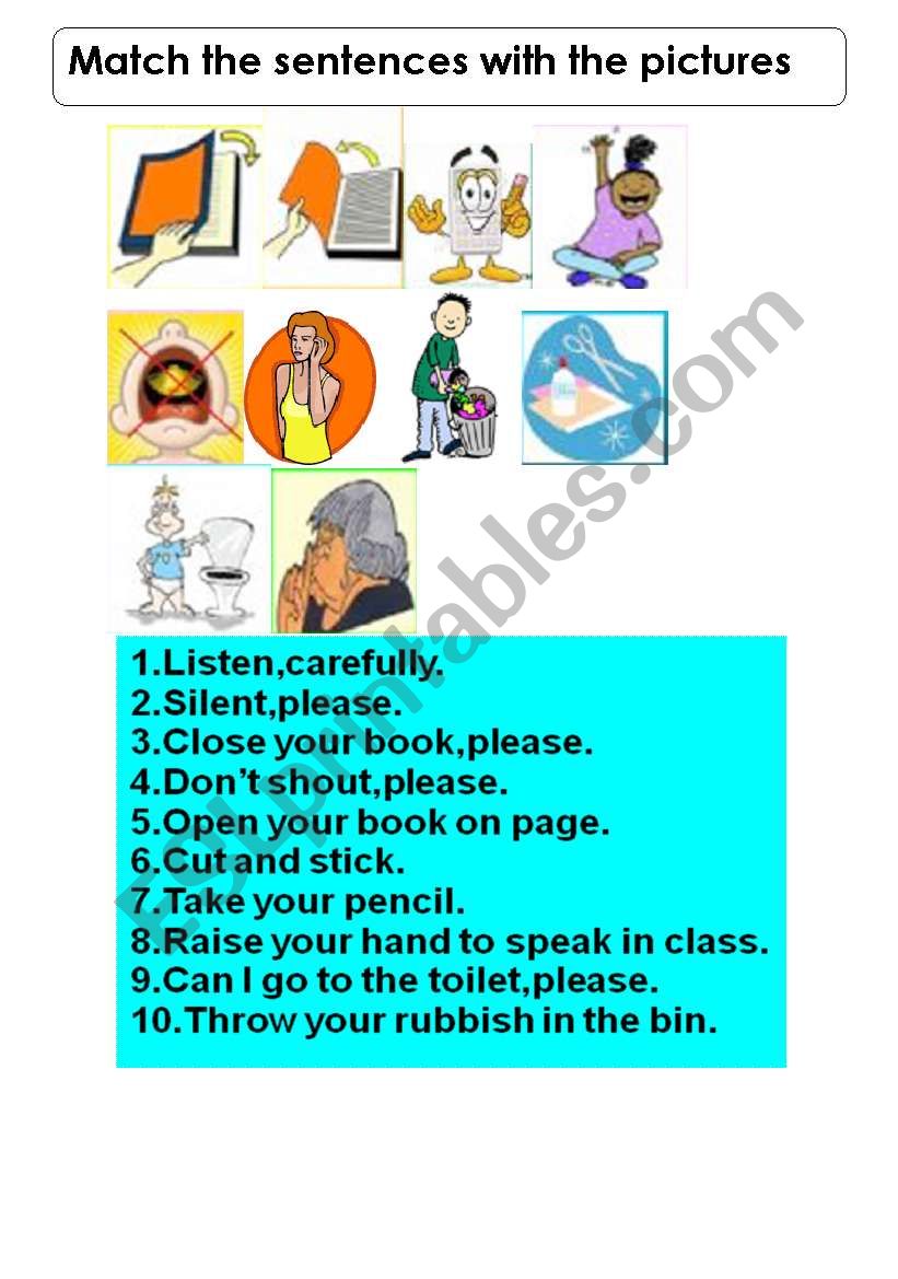 CLASSROOM LANGUAGE worksheet