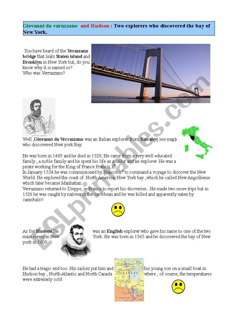 A biography of 2 great explorers: Verrazzano and Hudson