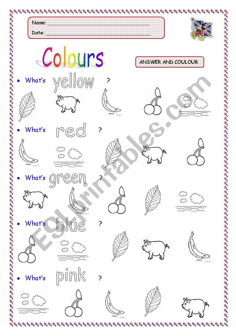 Colours worksheet