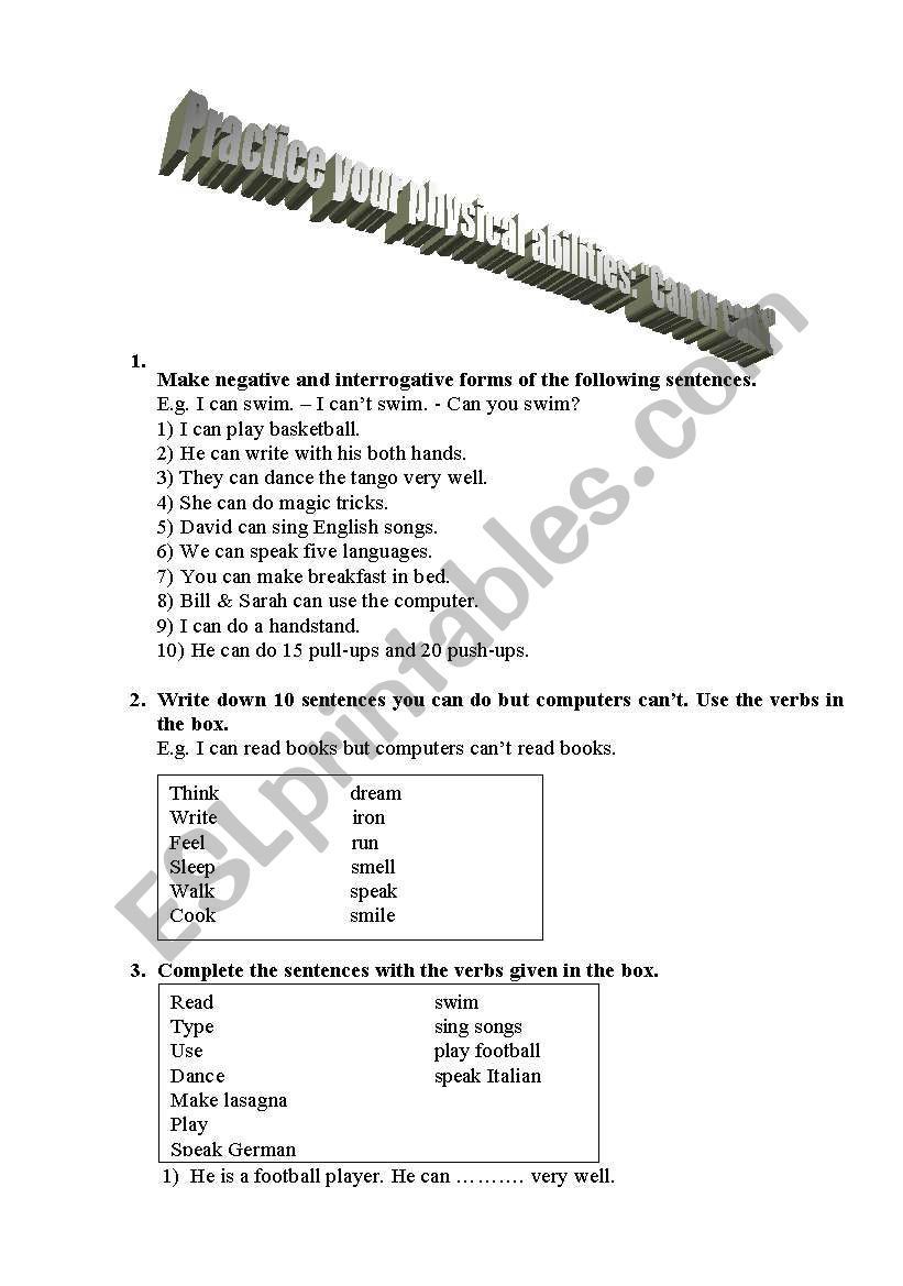 Can worksheet