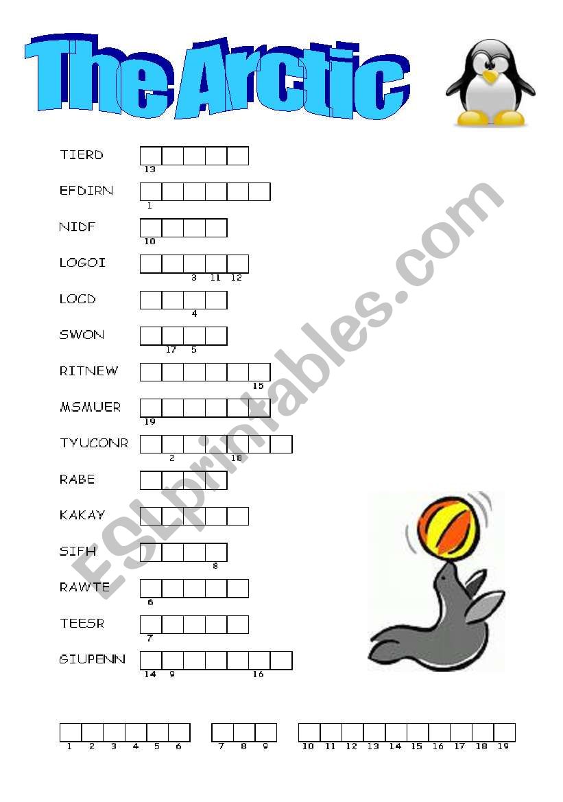 arctic vocabulary worksheet