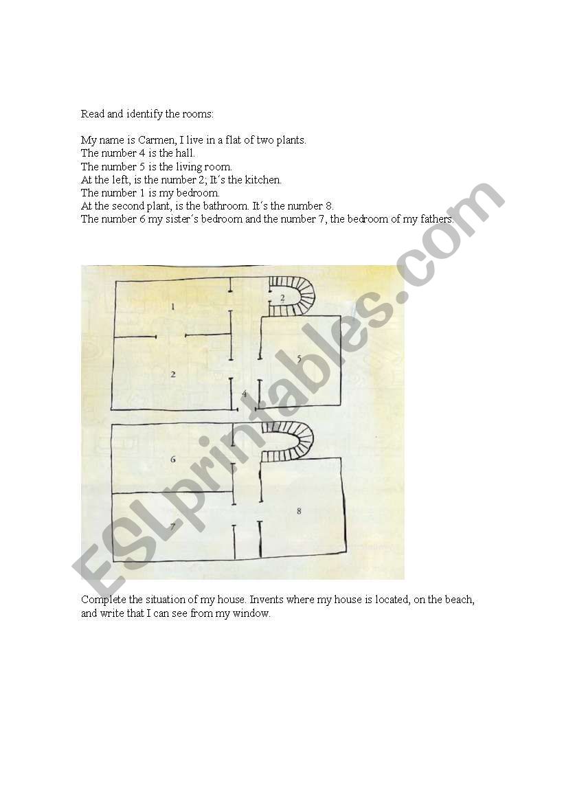The Carmen´s house worksheet