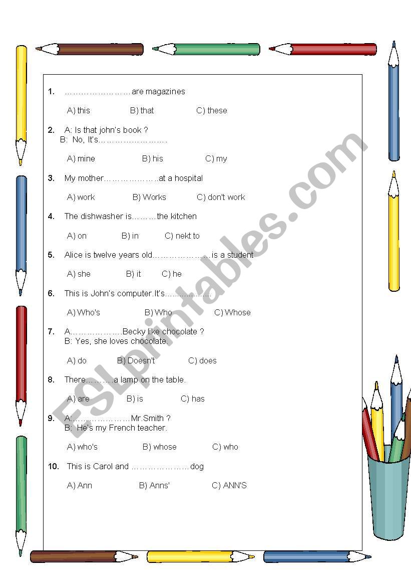 mixed grammar exercises 2 worksheet