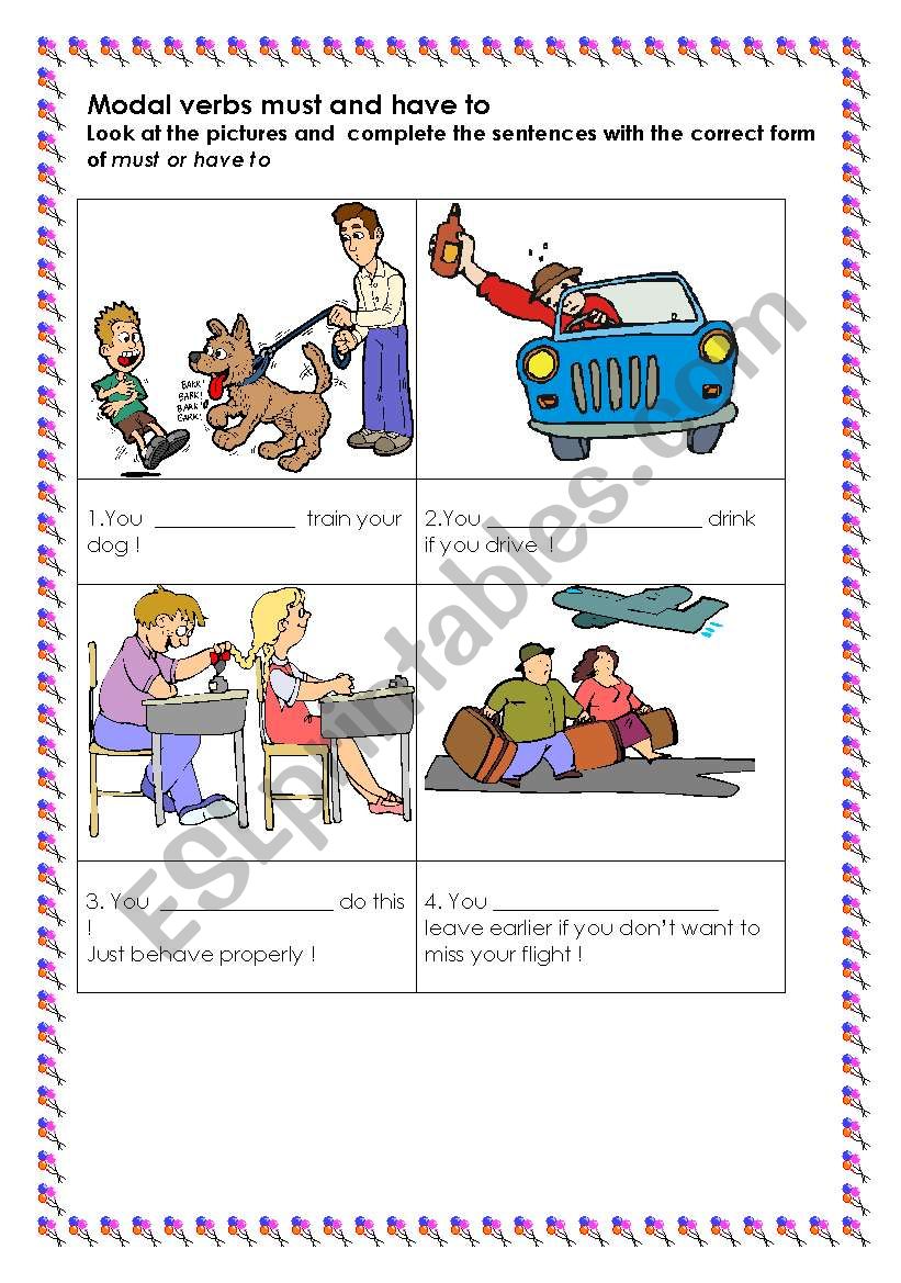 must / have to (3) worksheet