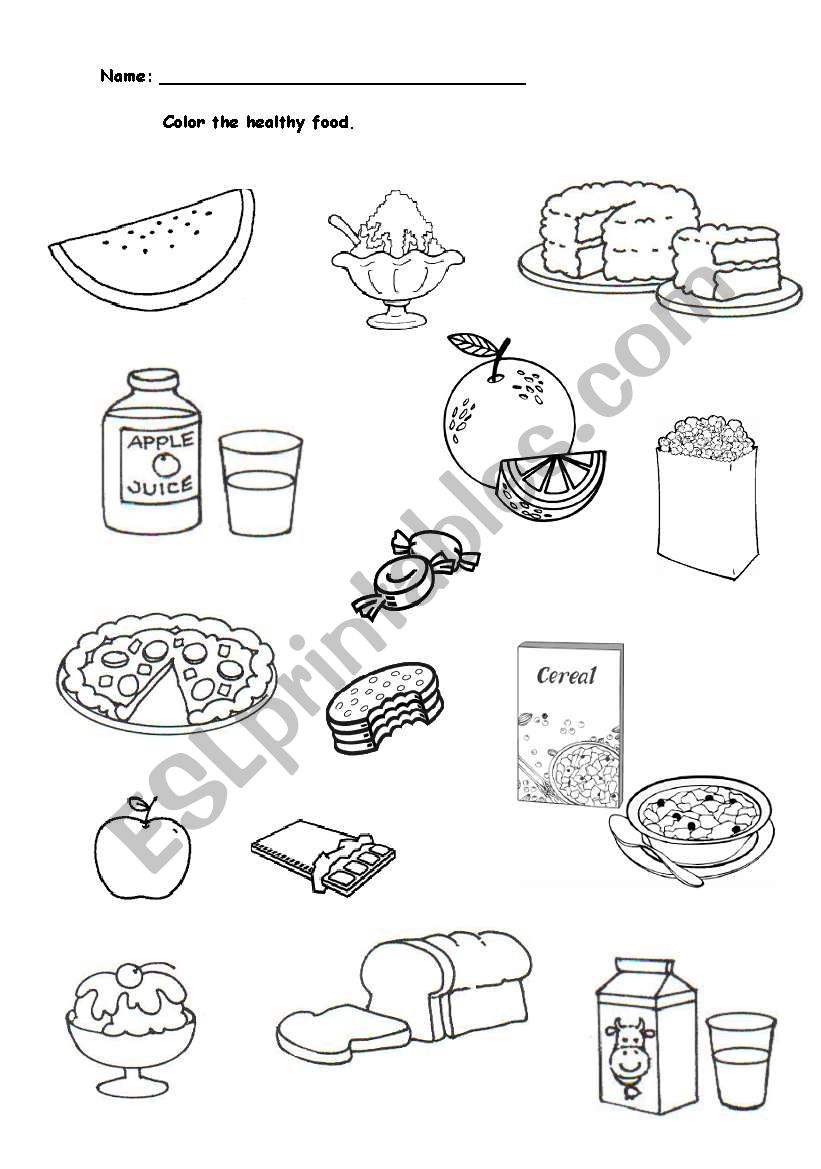 Food - WhatÂ´s healthy? worksheet