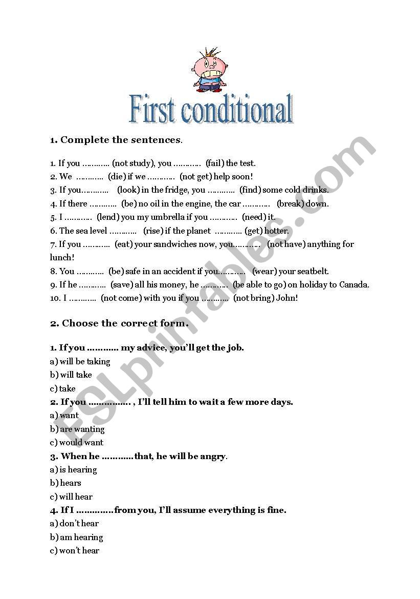 First conditional worksheet