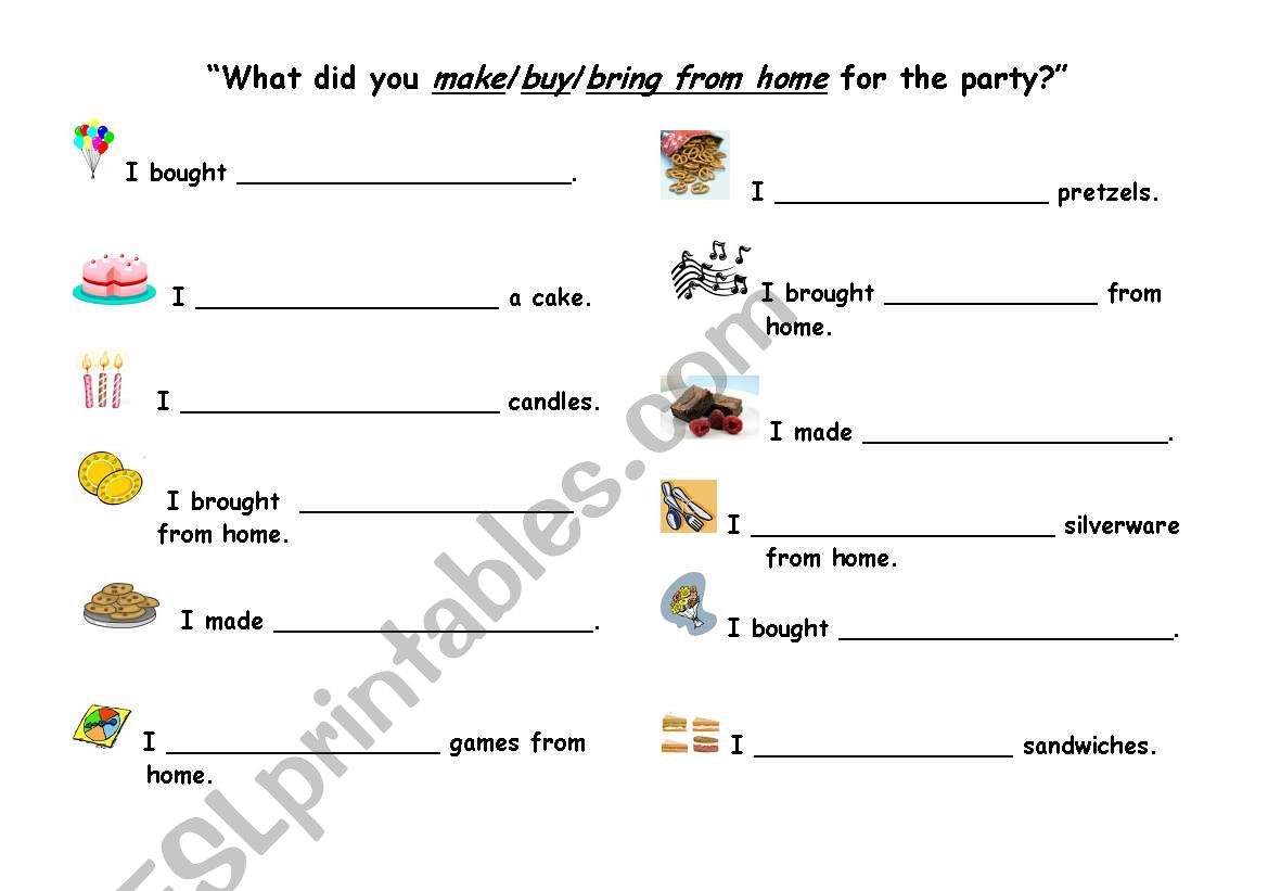 Irregular Past Tense worksheet