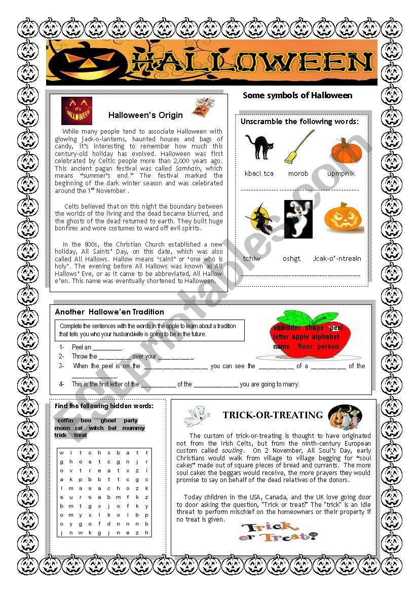 Halloween Worksheet worksheet