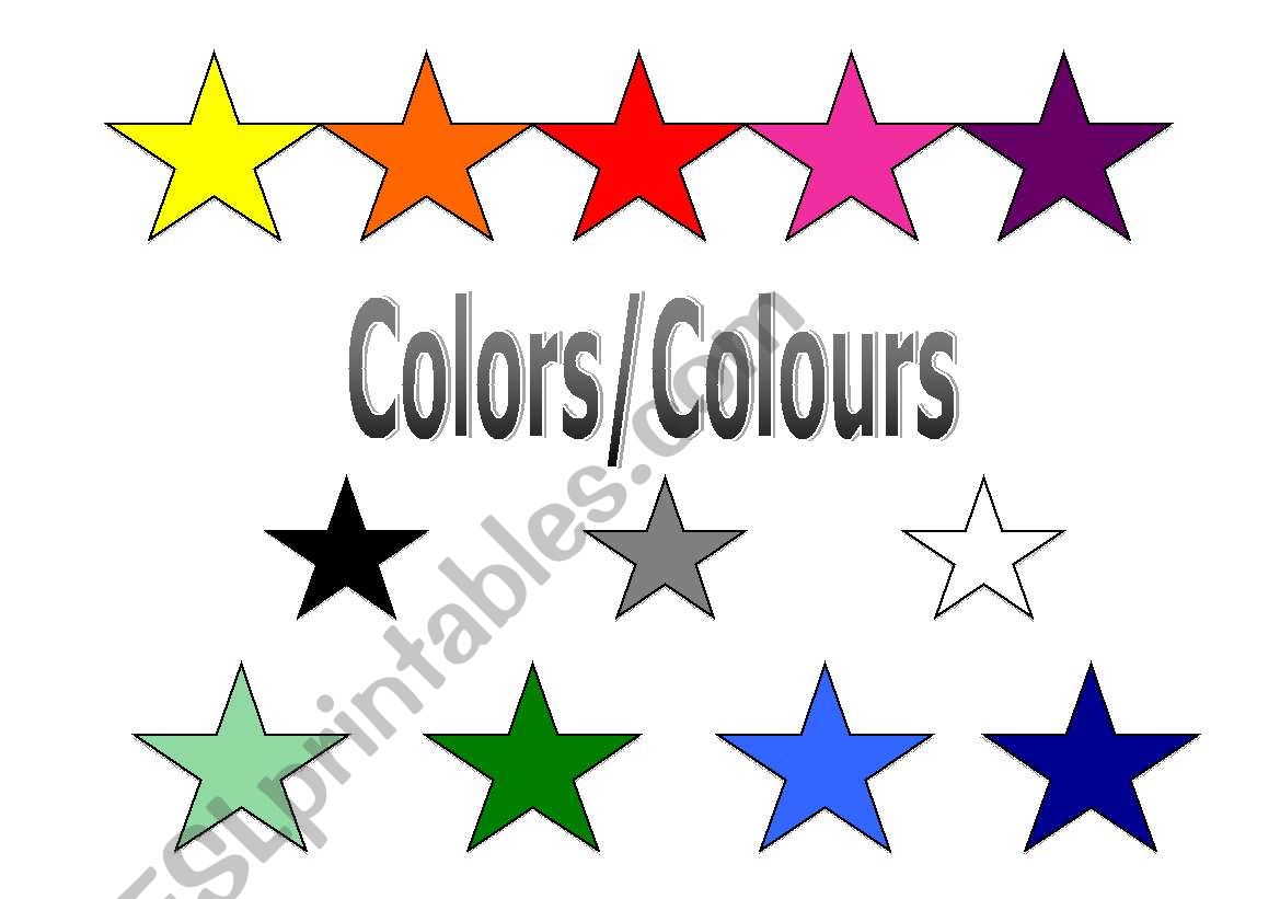 Learning Basic Colors/Colours worksheet
