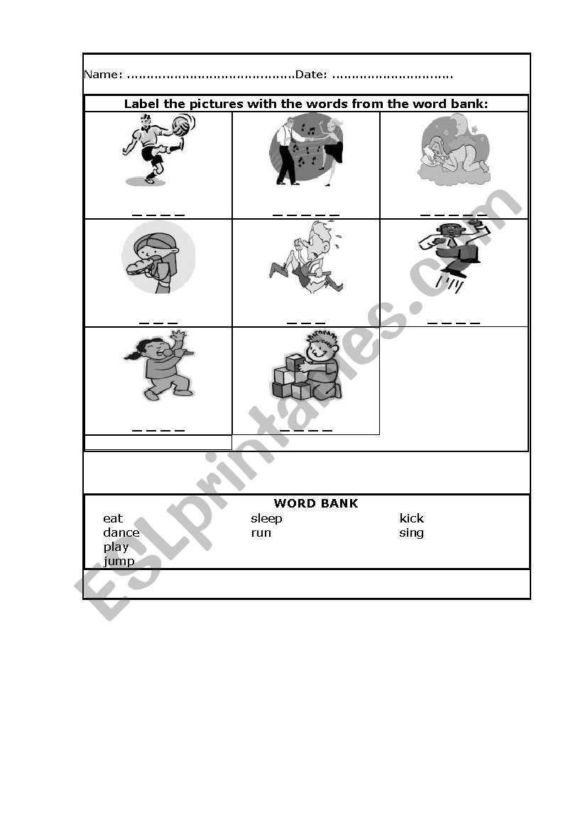 actions worksheet