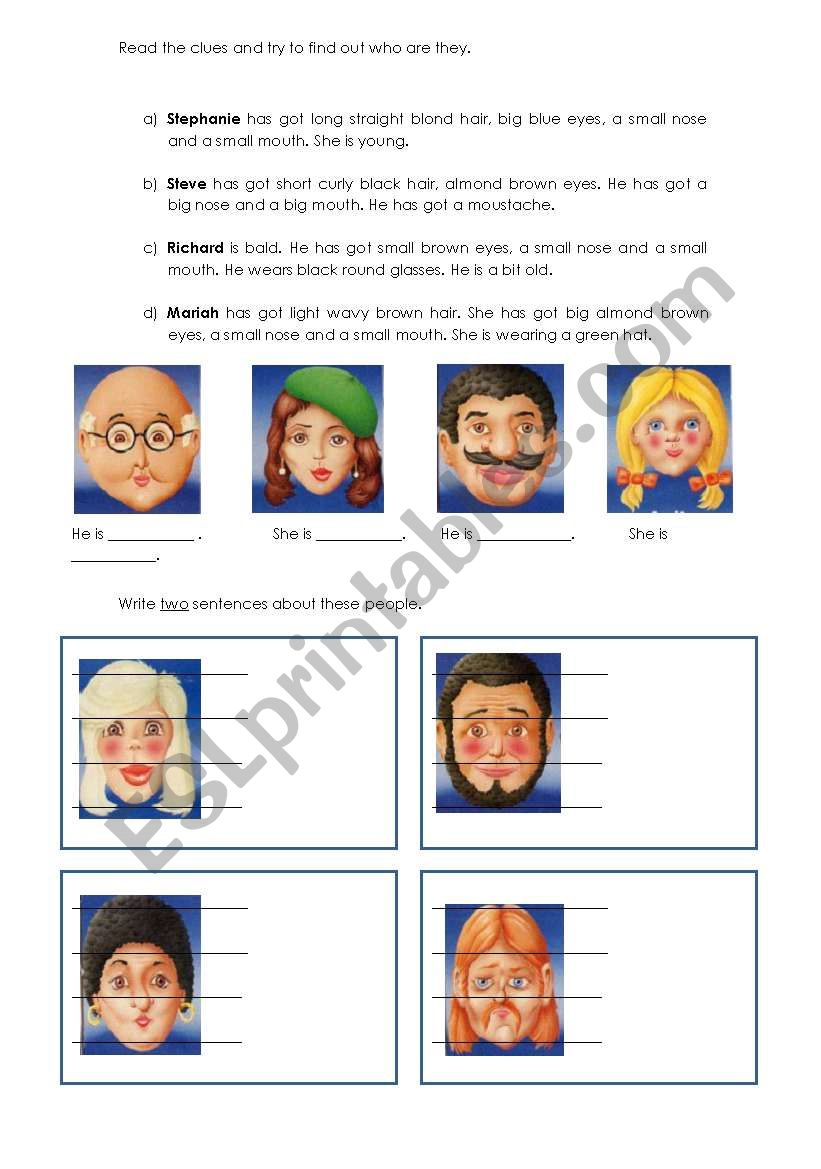Guess who is who worksheet
