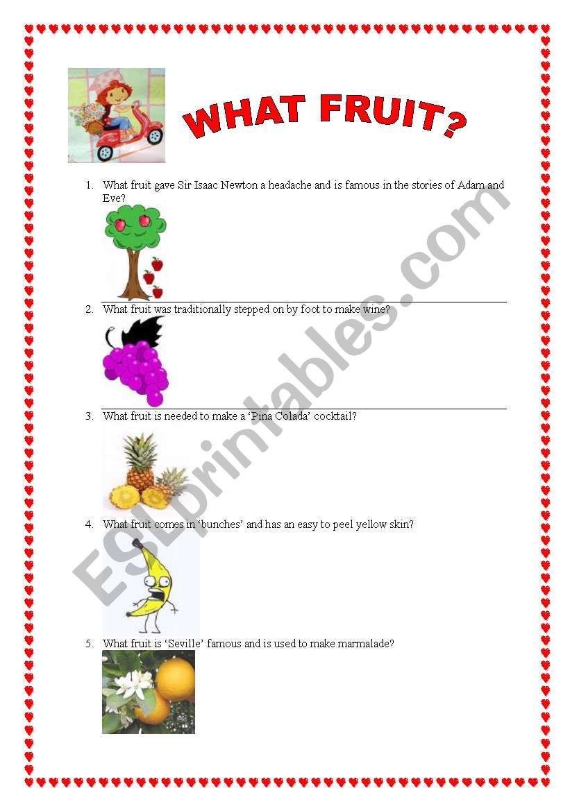 What Fruit? worksheet