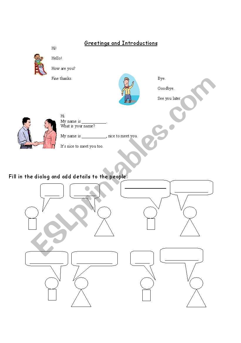 Meeting and Greeting worksheet