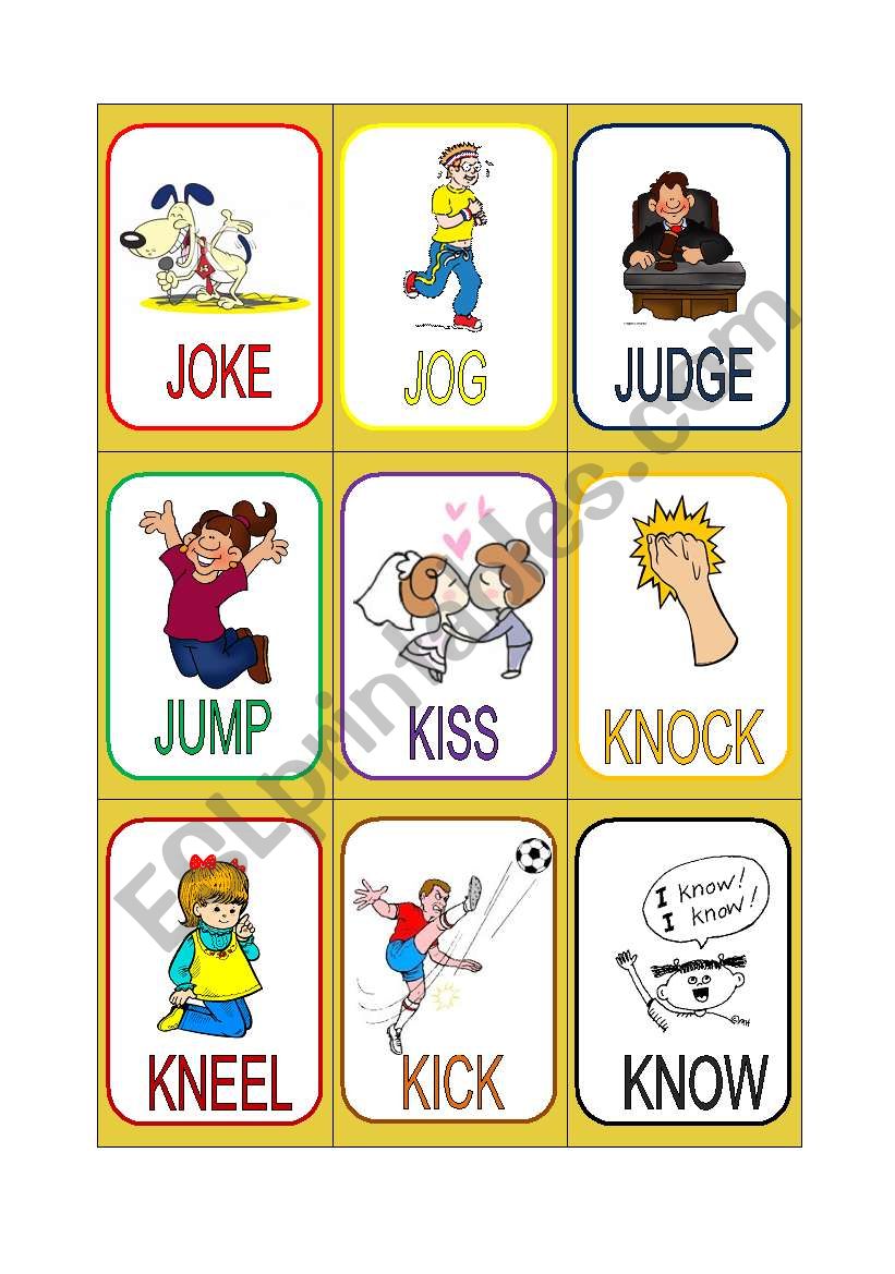 VERB CARDS 12 worksheet