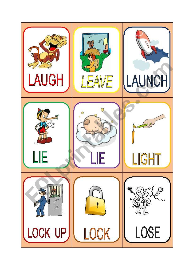 VERB CARDS 13 worksheet