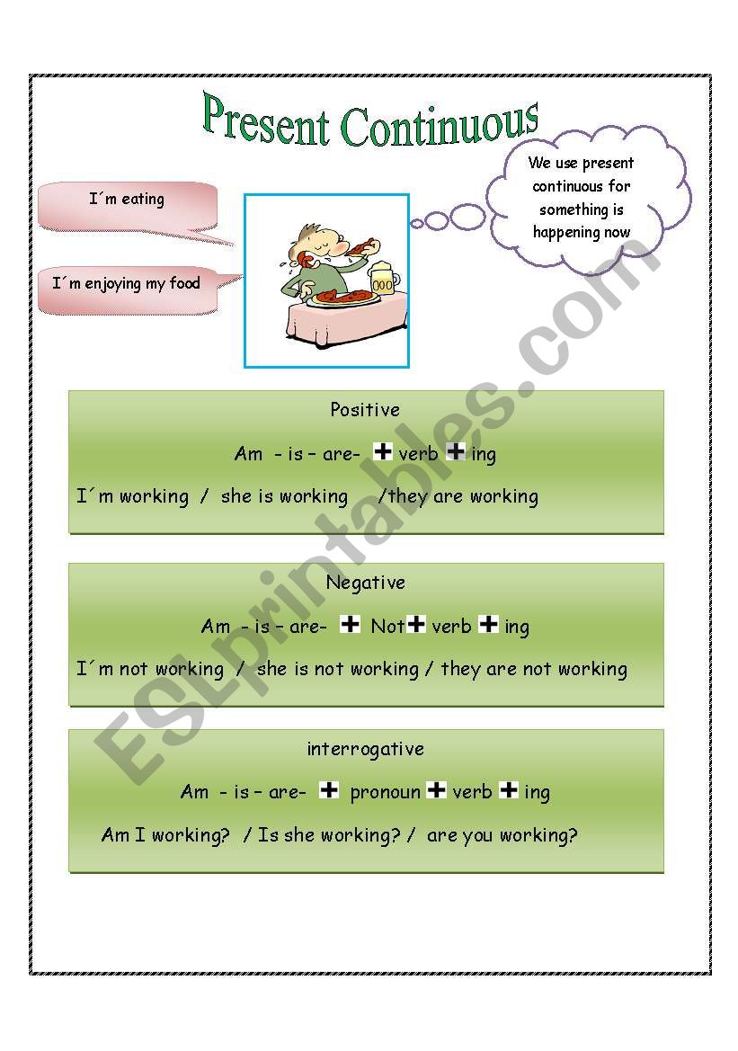 What are you doing now? worksheet