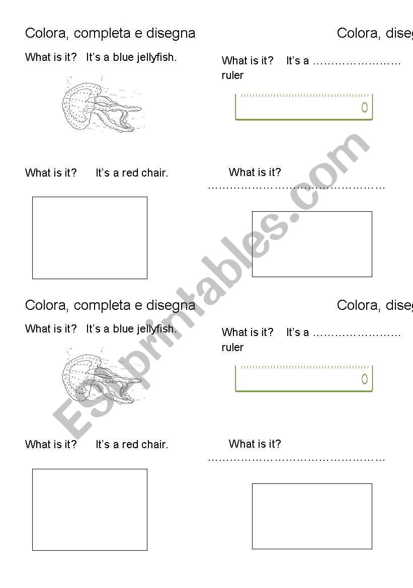 colours test worksheet