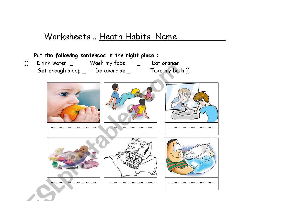 good habits worksheet