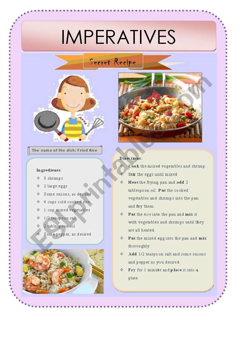 Imperatives--recipe worksheet