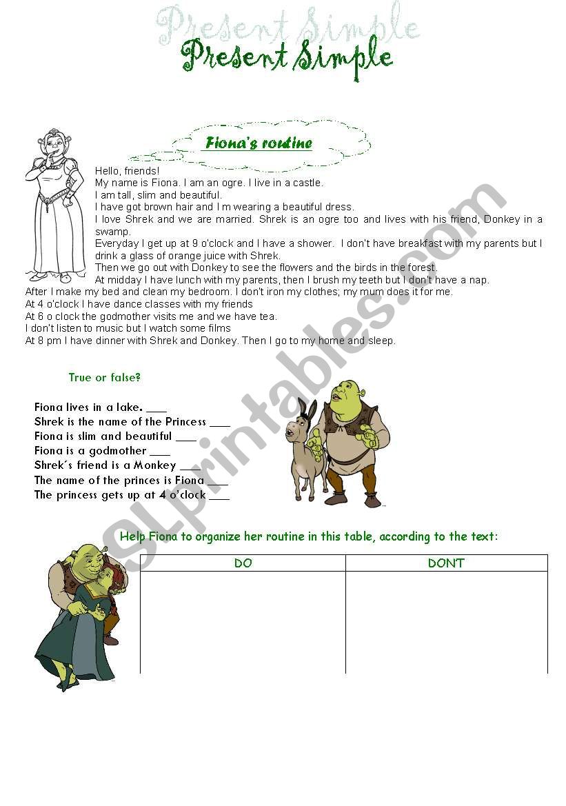 present simple worksheet