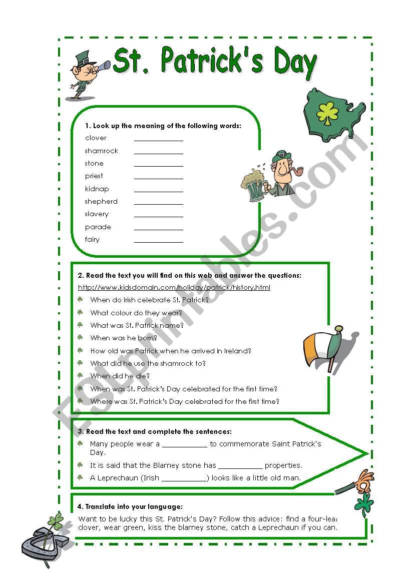 St. Patricks Day worksheet