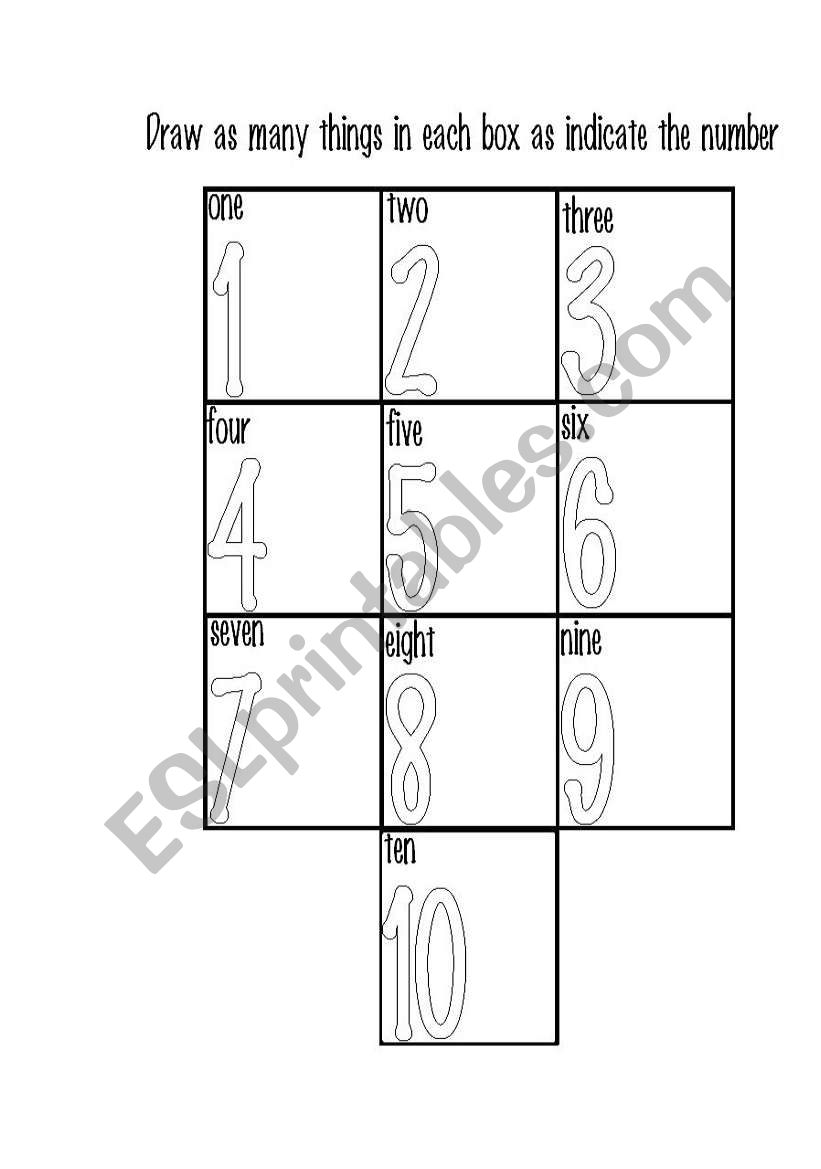 NUMBERS worksheet