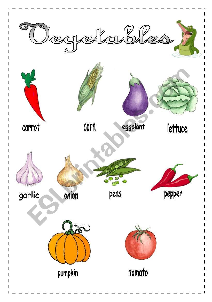 Vegetables worksheet