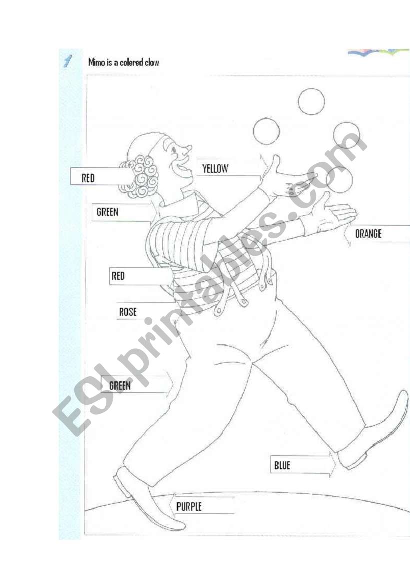colored clow worksheet