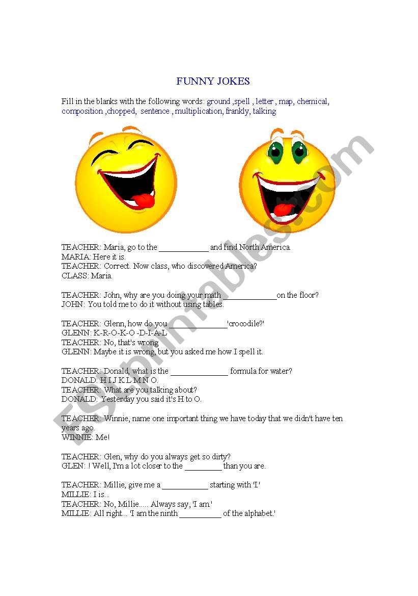 FUNNY JOKES worksheet