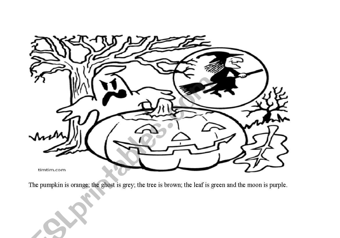 Colouring halloween! worksheet