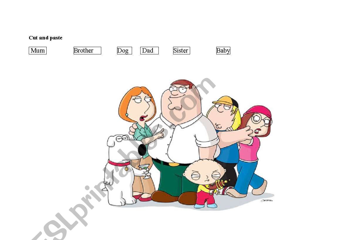 Family members worksheet