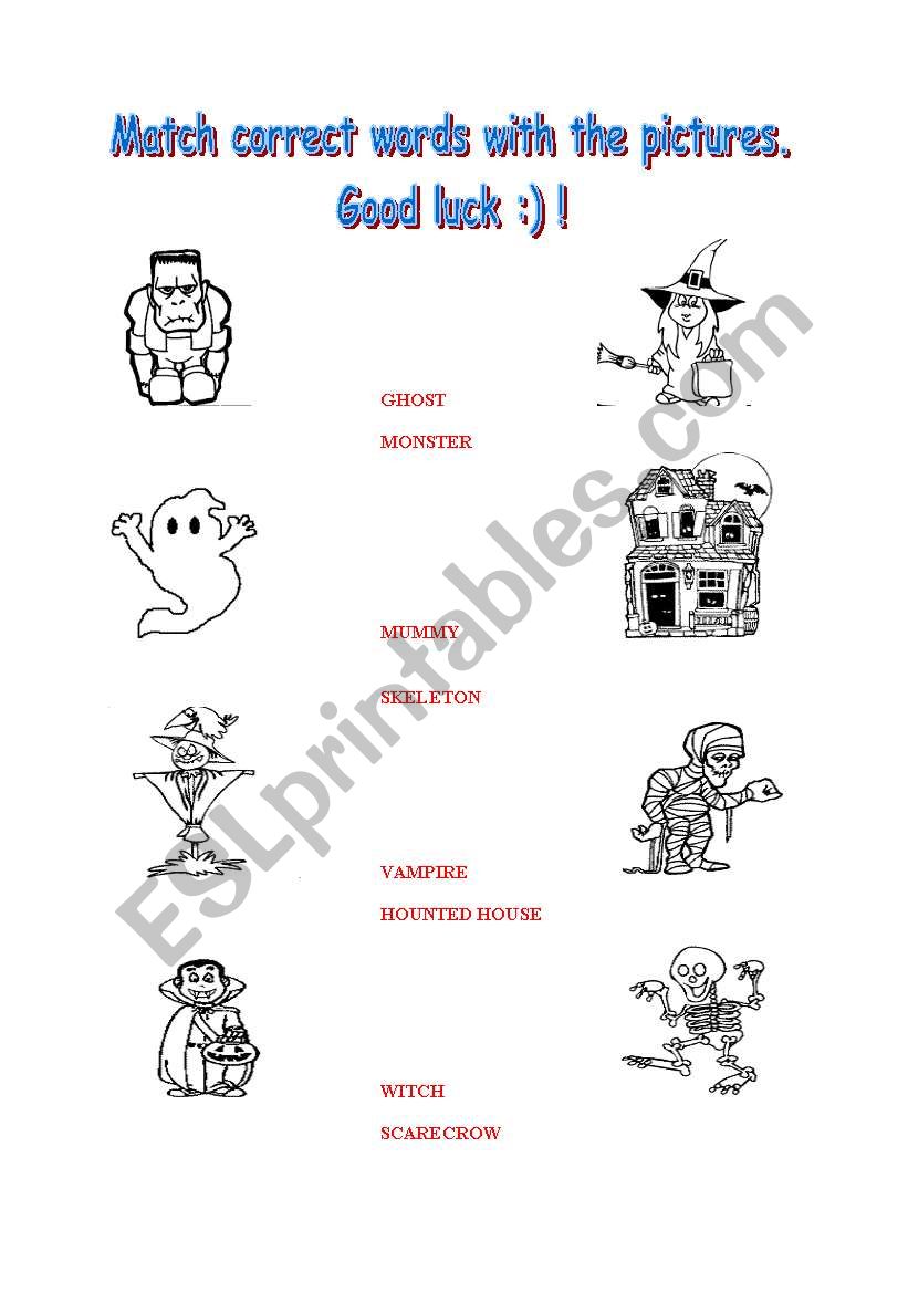 Halloween exercise worksheet