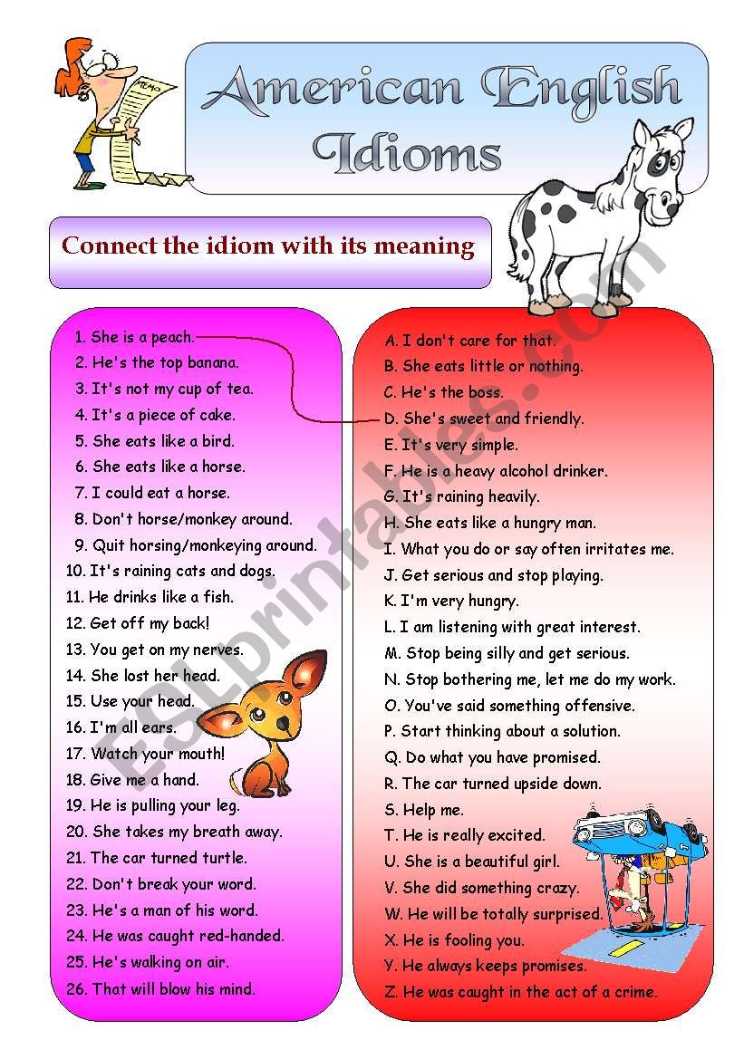 American English Idioms 1 (+ BW + Key)