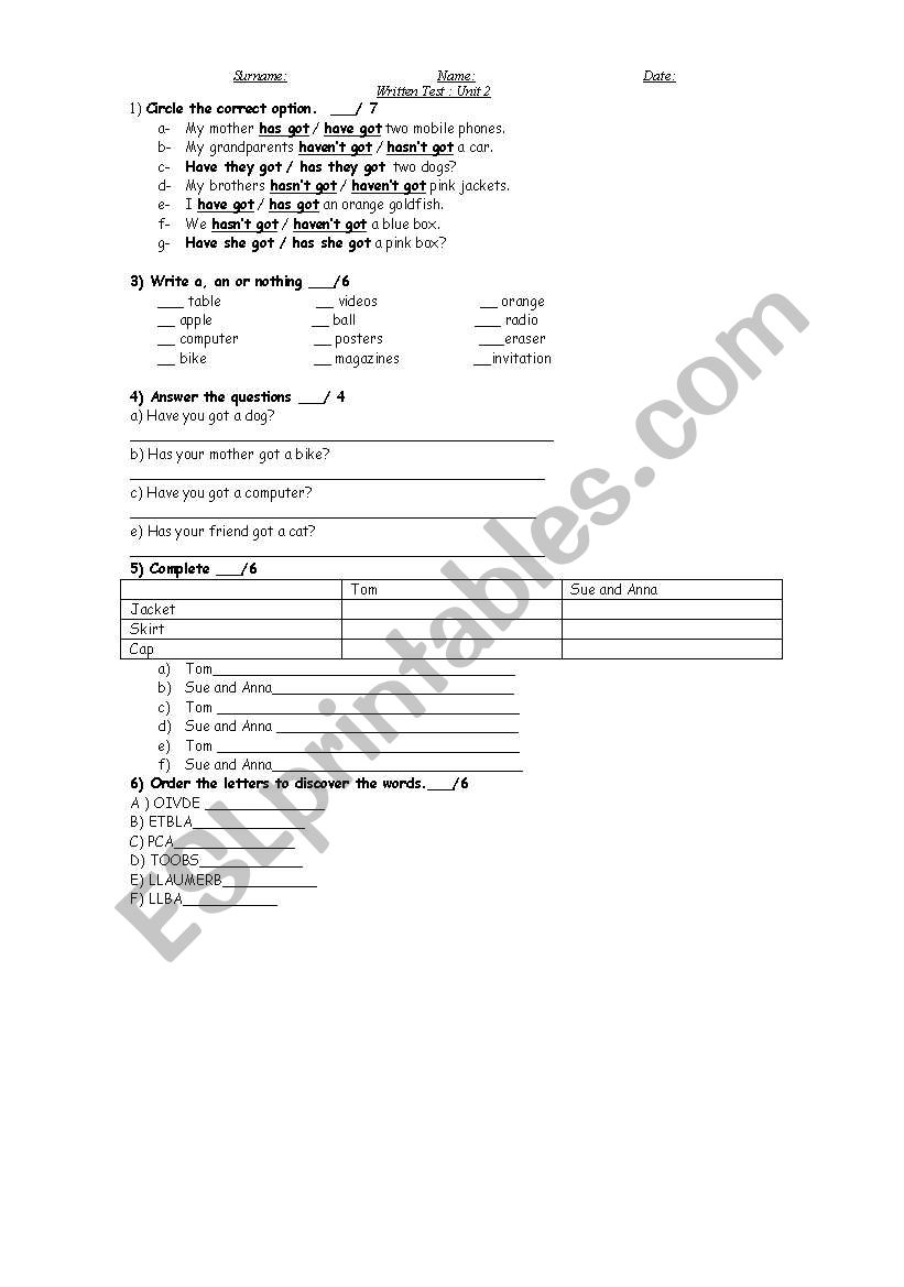 have got  worksheet