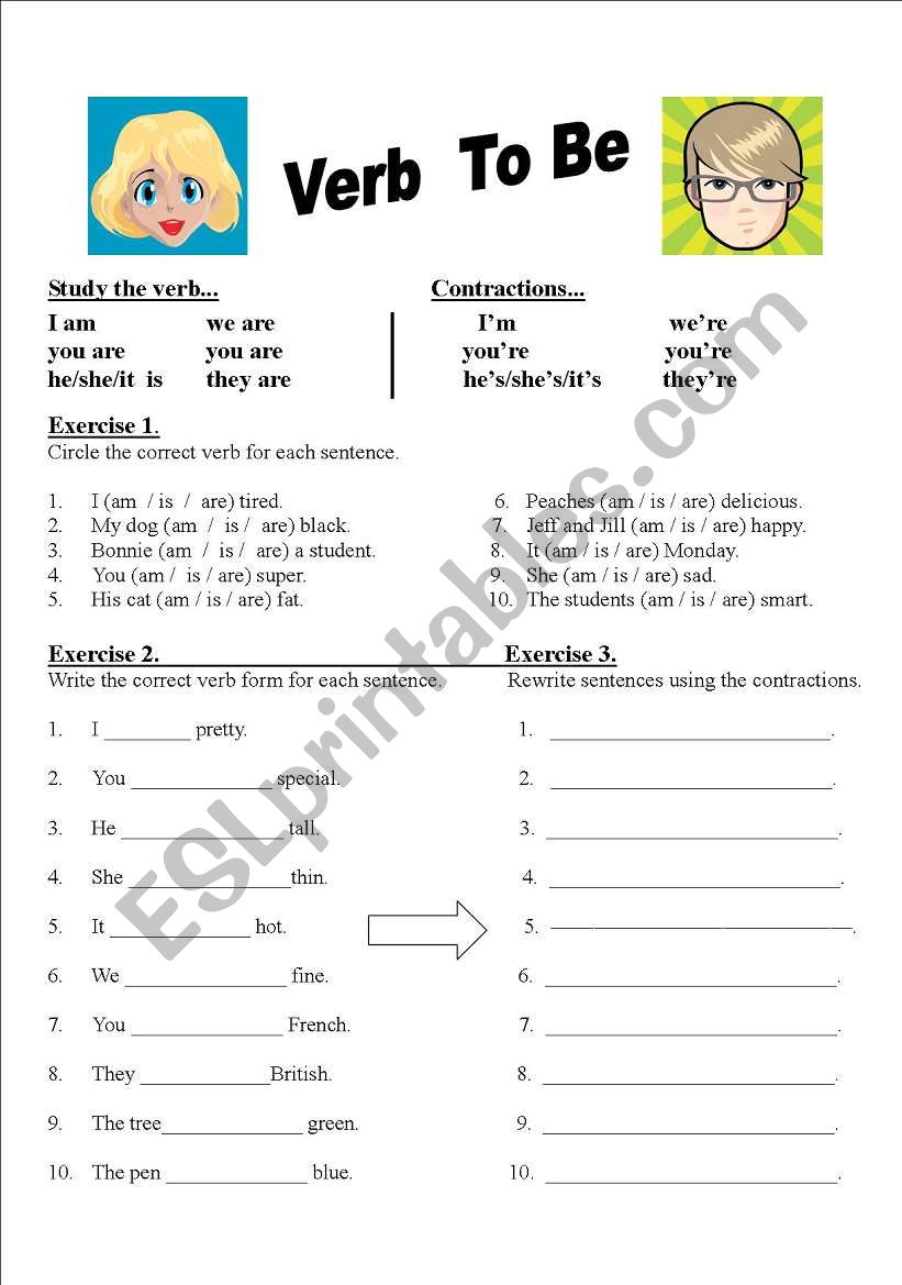 Verb TO Be worksheet