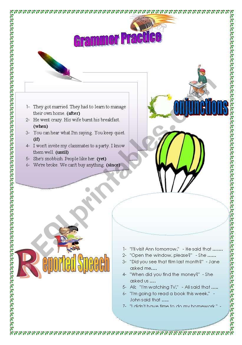 Conjunctions & Reported Speech