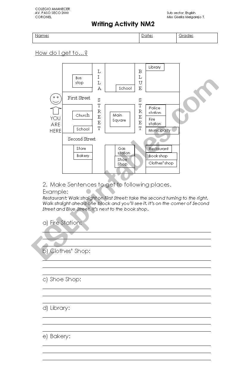 Directions  Written Practice worksheet