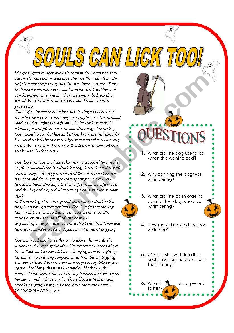 SOULS CAN LICK TOO!! A halloween story!!!