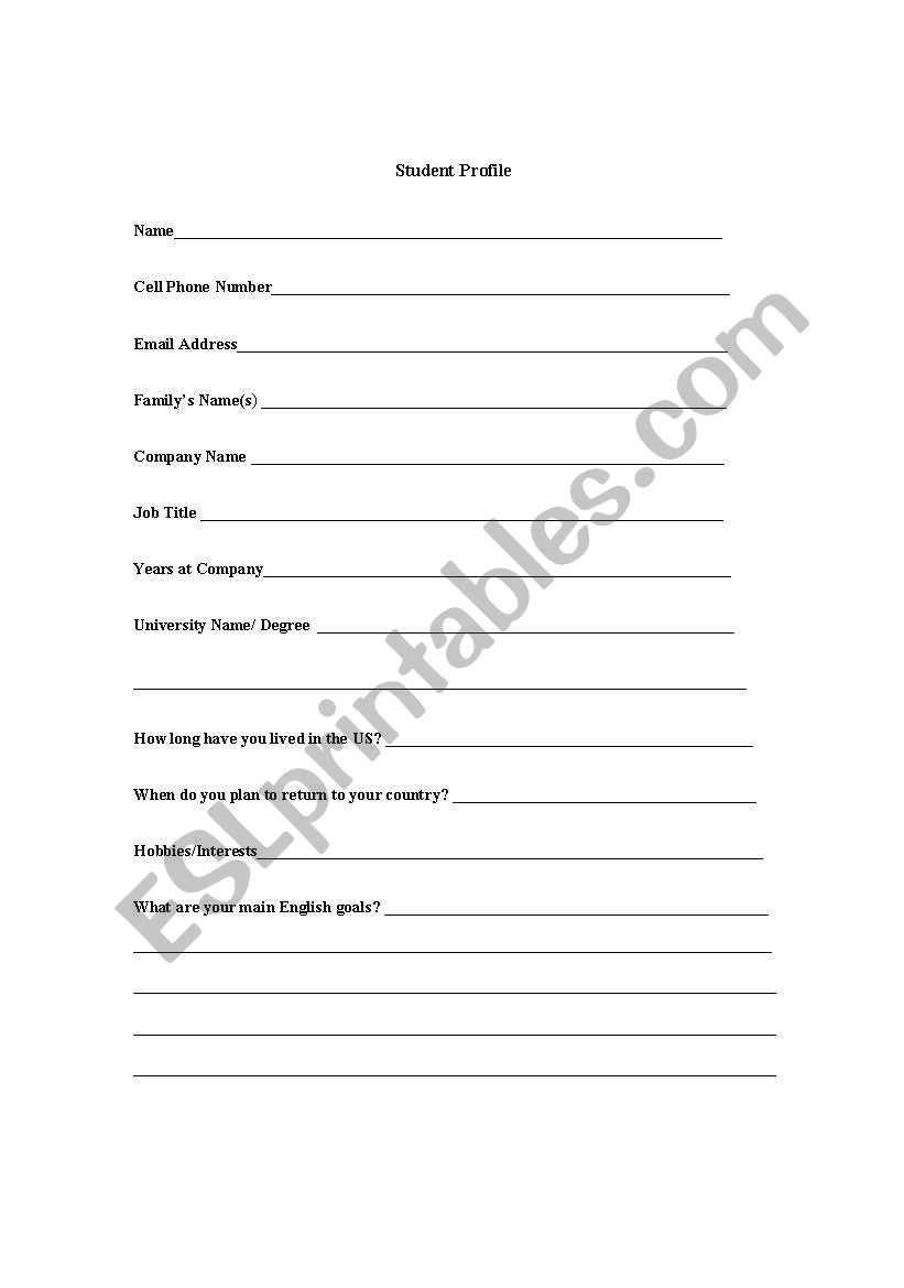 Introduction worksheet