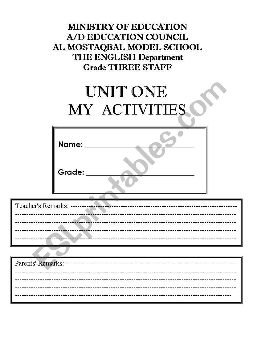 Unit File Revision worksheet