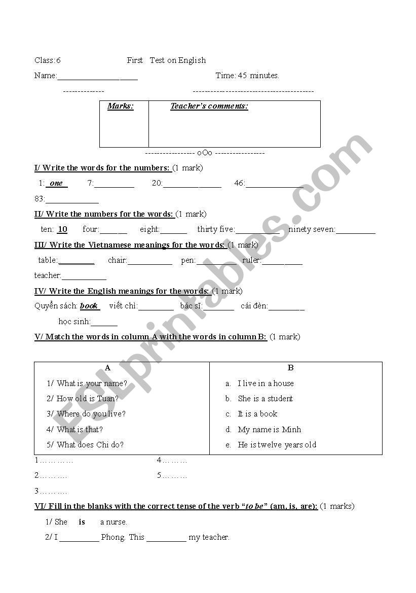 grade6 worksheet