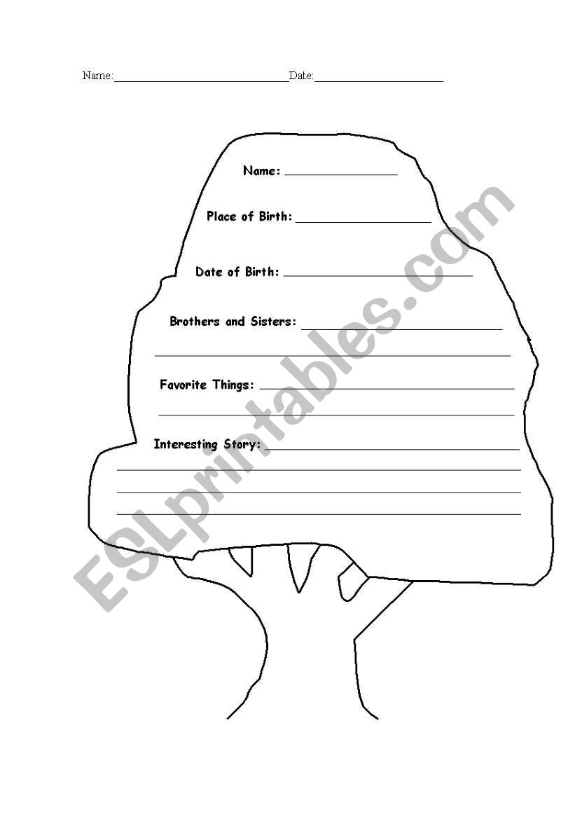 My tree worksheet