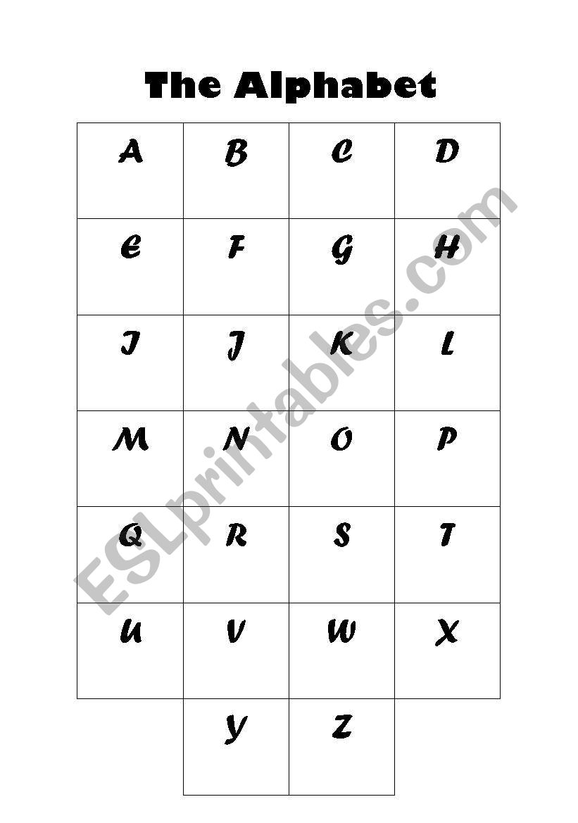 Alphabet ready to fill in worksheet