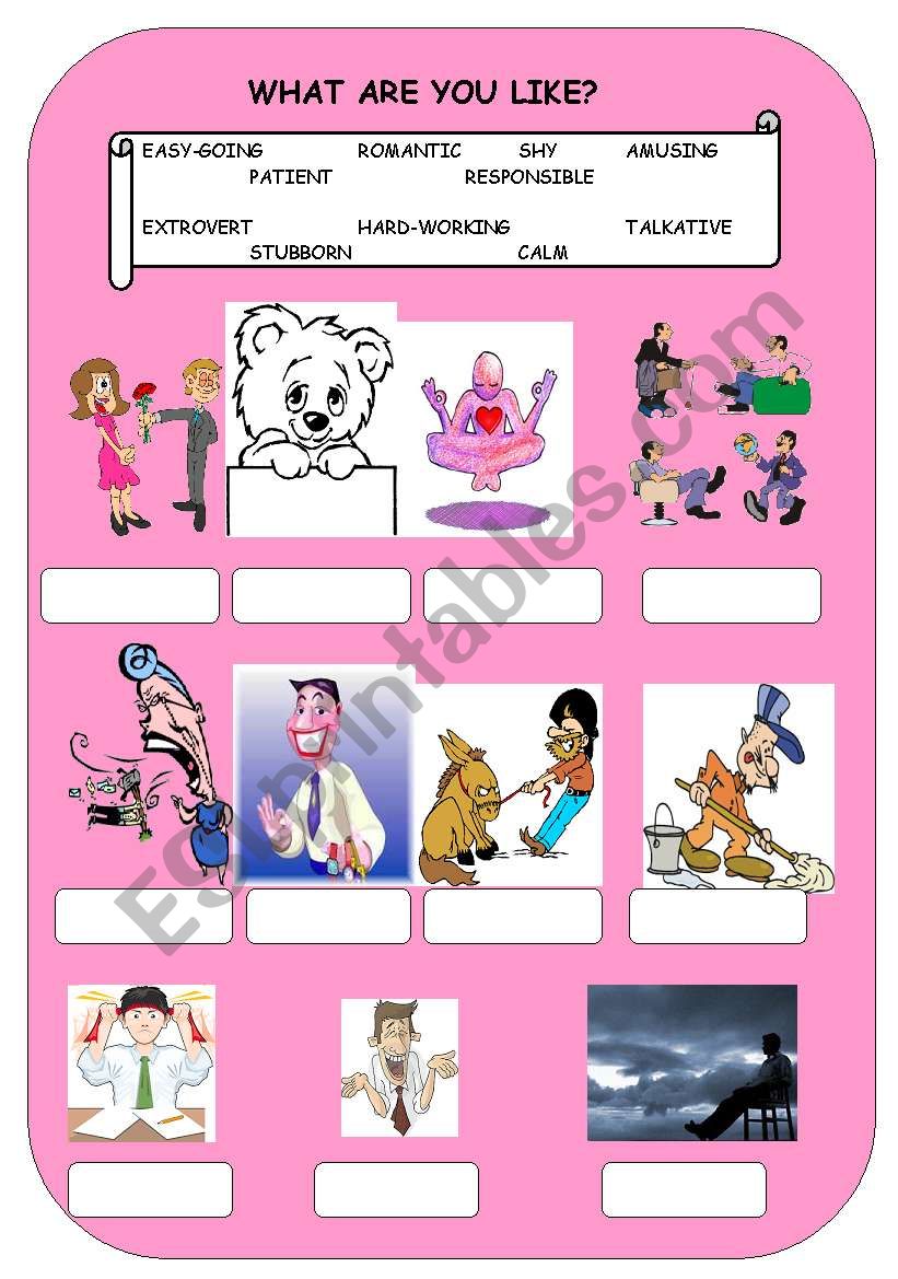 what are you like? worksheet