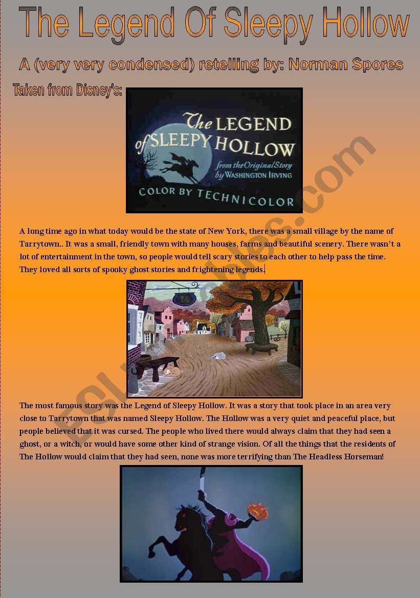 The Legend of Sleepy Hollow (Halloween Lesson)