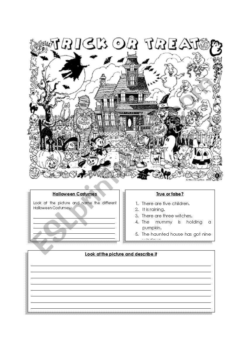 Halloween Picture Description worksheet