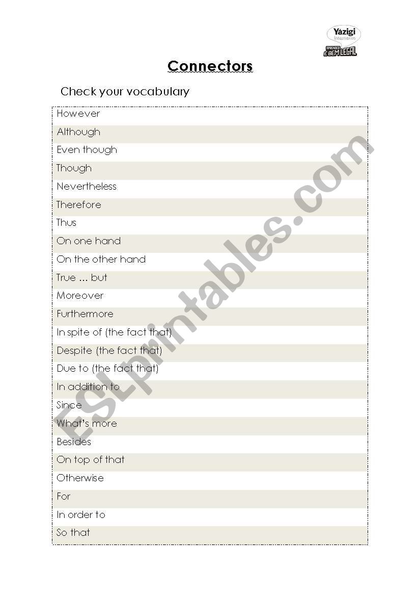 Connector worksheet