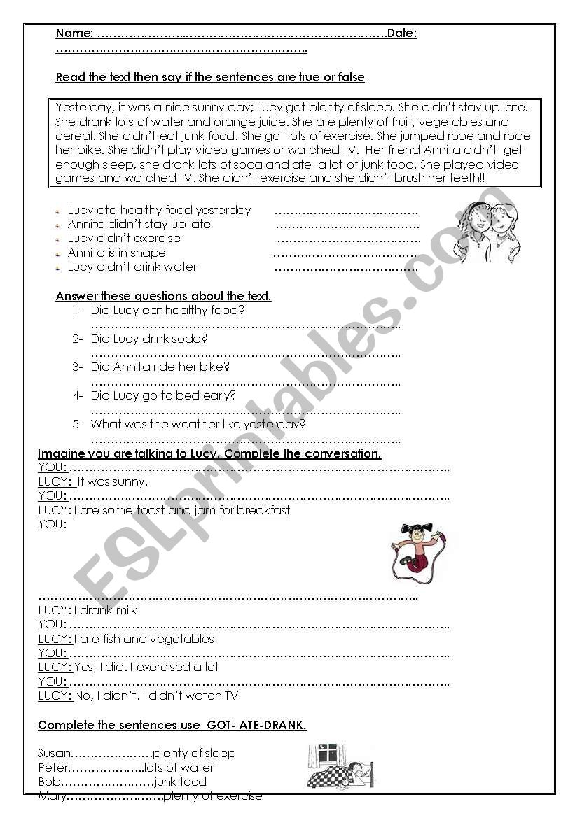 Simple Past worksheet