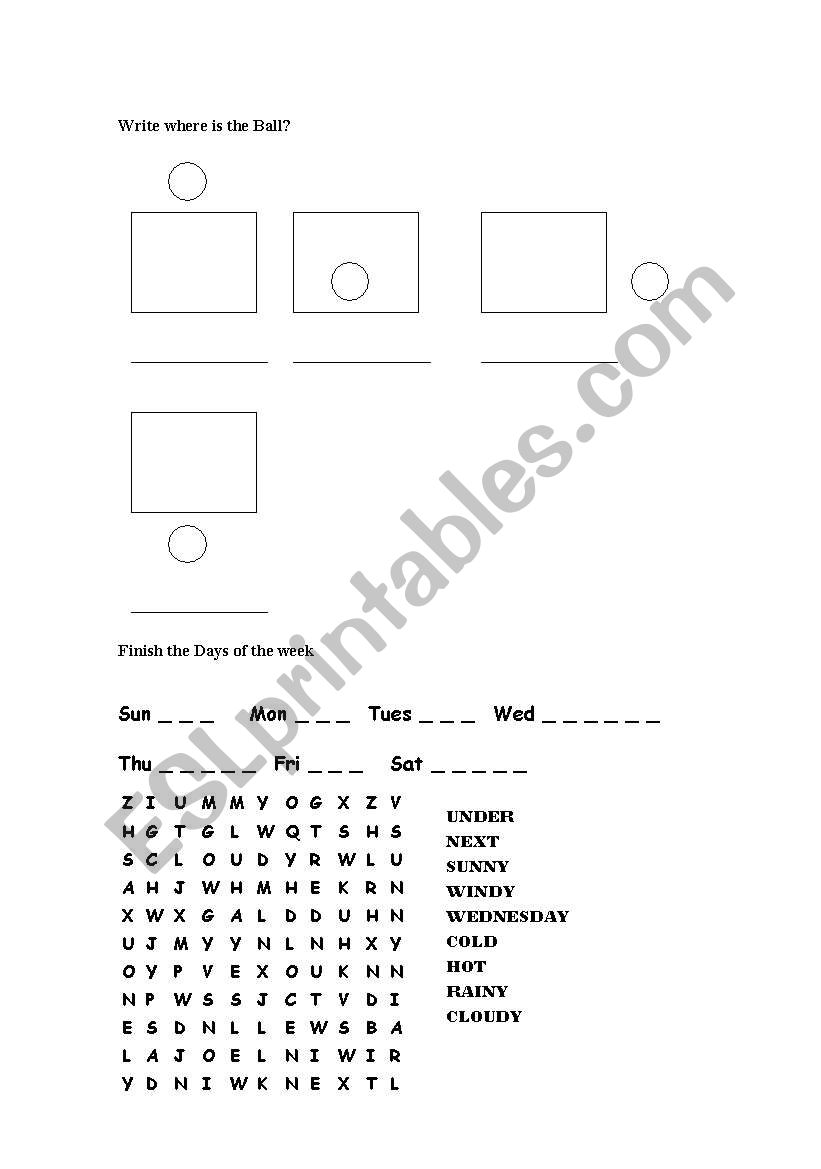 direction and location worksheet