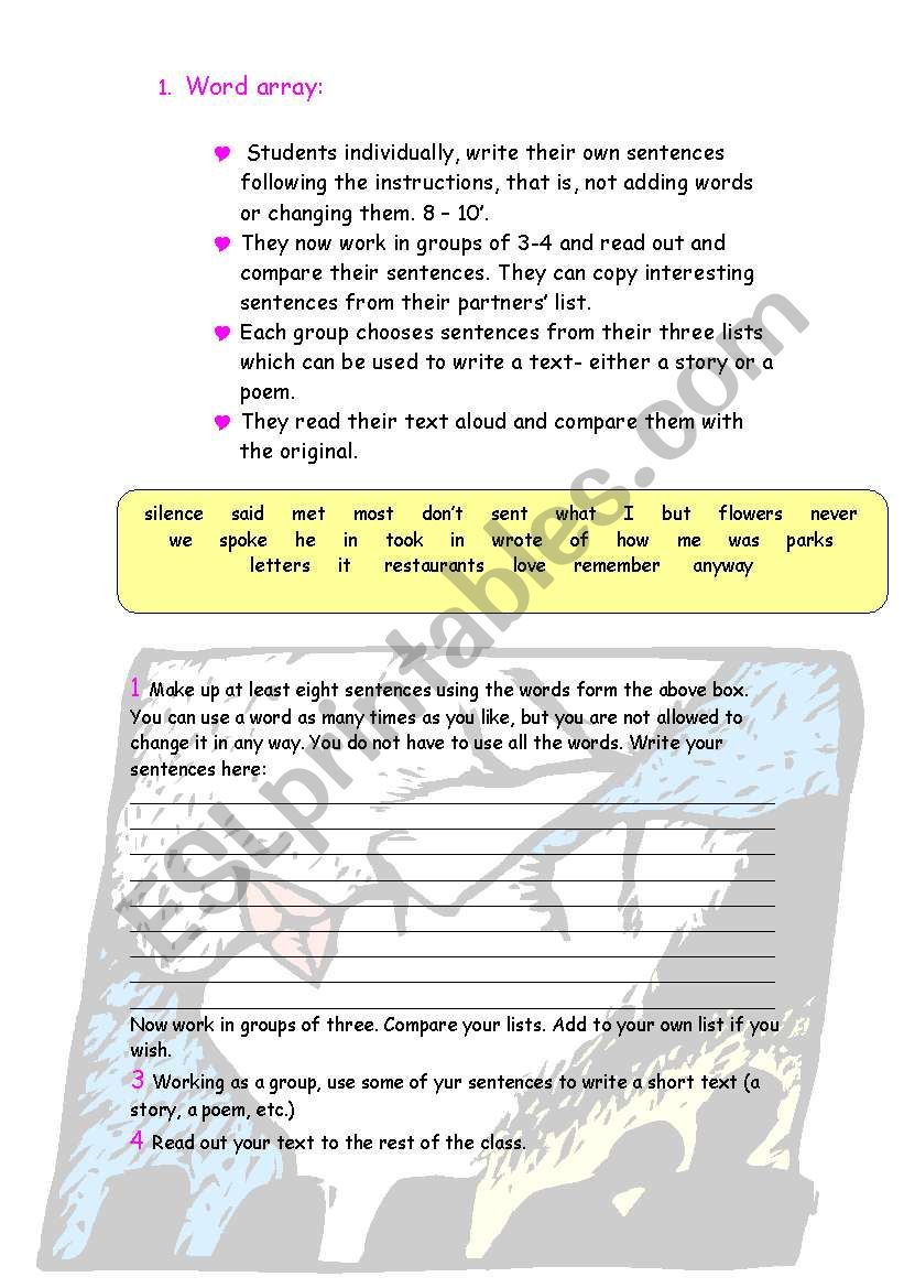 writing activity worksheet